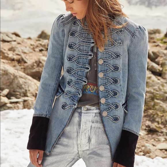 Denim Seamed And Structured Jacket, Military Jacket